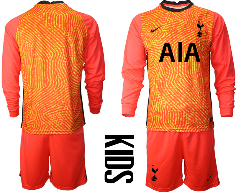 2021 Tottenham Hotspur red goalkeeper long sleeve youth soccer jerseys->tottenham jersey->Soccer Club Jersey